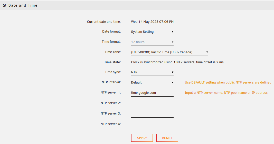 Barre d'outils - Paramètres